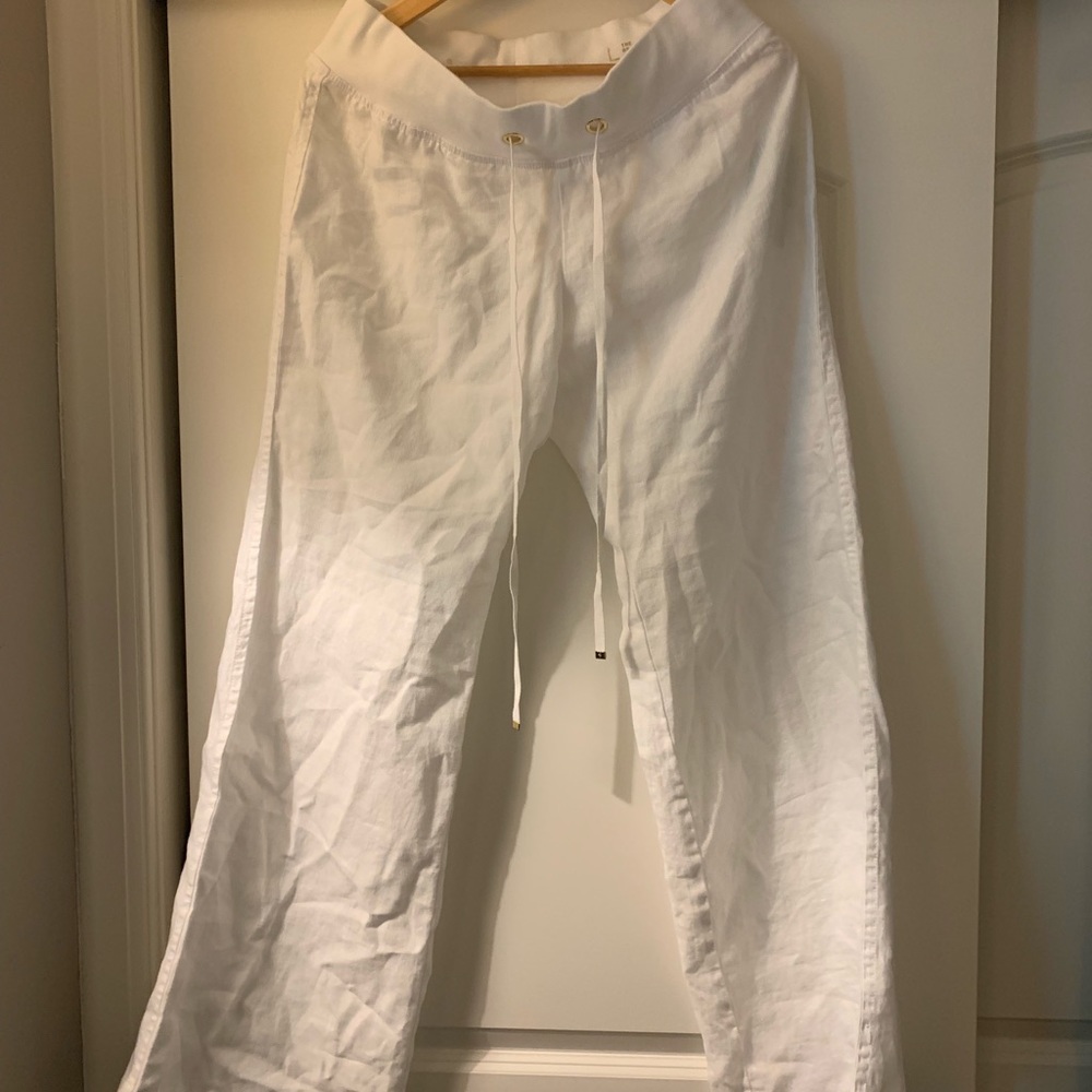NWT - Lilly Pulitzer white linen beach pants